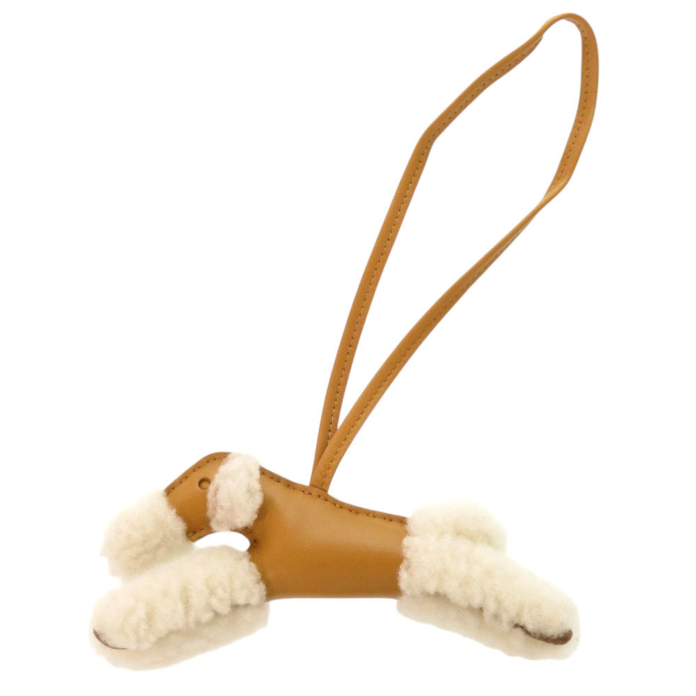 Hermes Badi Agneau Milo Mouton Sesame Z Stamp (2021) Accessory Bag Charm 0571...